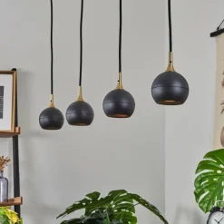 Lampes Dorées-hofstein Suspension Morrison Noir, 4 lumières