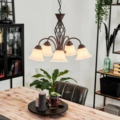 hofstein Suspension Mosquerito Rouille, 5 lumières