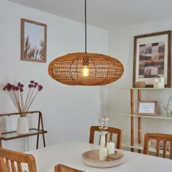 Style Boho-Chic-hofstein Suspension Mulstrand Noir, 1 lumière