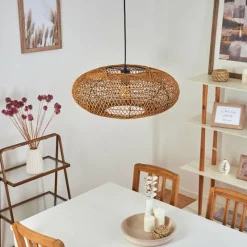 Style Boho-Chic-hofstein Suspension Mulstrand Noir, 1 lumière