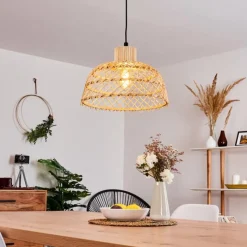 Style Boho-Chic-hofstein Suspension Muritinga Noir, 1 lumière