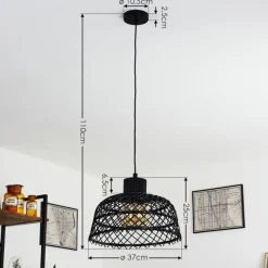 Style Boho-Chic-hofstein Suspension Muritinga Noir, 1 lumière