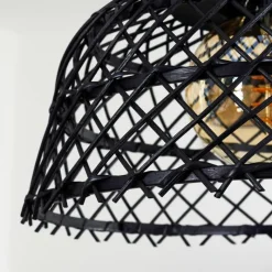 Style Boho-Chic-hofstein Suspension Muritinga Noir, 1 lumière