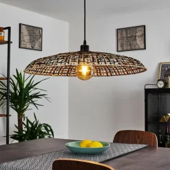 Style Boho-Chic-hofstein Suspension Musuku Noir, 1 lumière