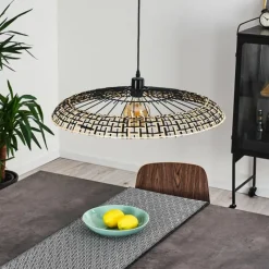Style Boho-Chic-hofstein Suspension Musuku Noir, 1 lumière