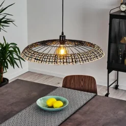 Style Boho-Chic-hofstein Suspension Musuku Noir, 1 lumière