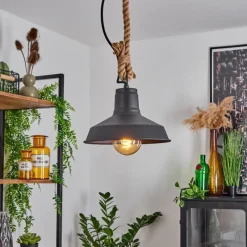 Style Boho-Chic-hofstein Suspension Nacate Écru, Noir, 1 lumière