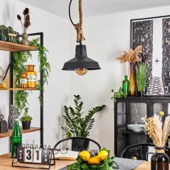 Style Boho-Chic-hofstein Suspension Nacate Écru, Noir, 1 lumière