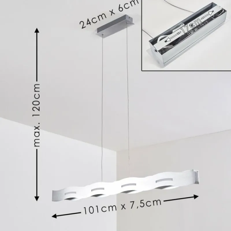 hofstein Suspension Nagold LED Nickel mat, 1 lumière