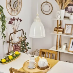 Lampes Vintages & Rétros-hofstein Suspension Naipa Blanc, 1 lumière