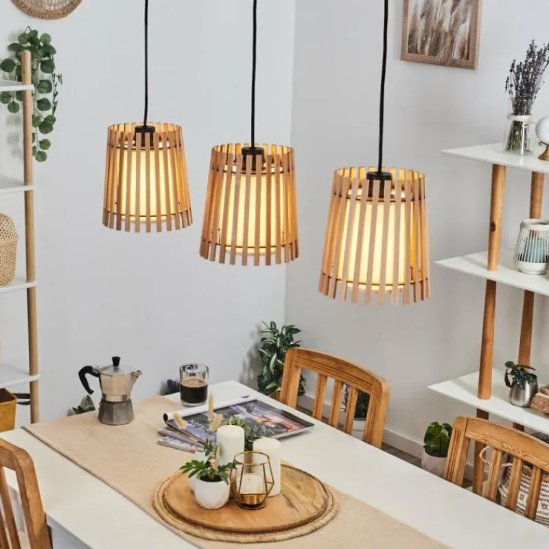 Lampes En Tissu-hofstein Suspension Napili Noir, 3 lumières