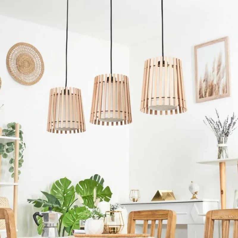 Lampes En Tissu-hofstein Suspension Napili Noir, 3 lumières