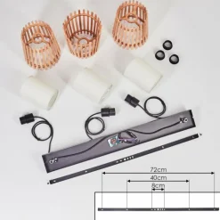 Lampes En Tissu-hofstein Suspension Napili Noir, 3 lumières