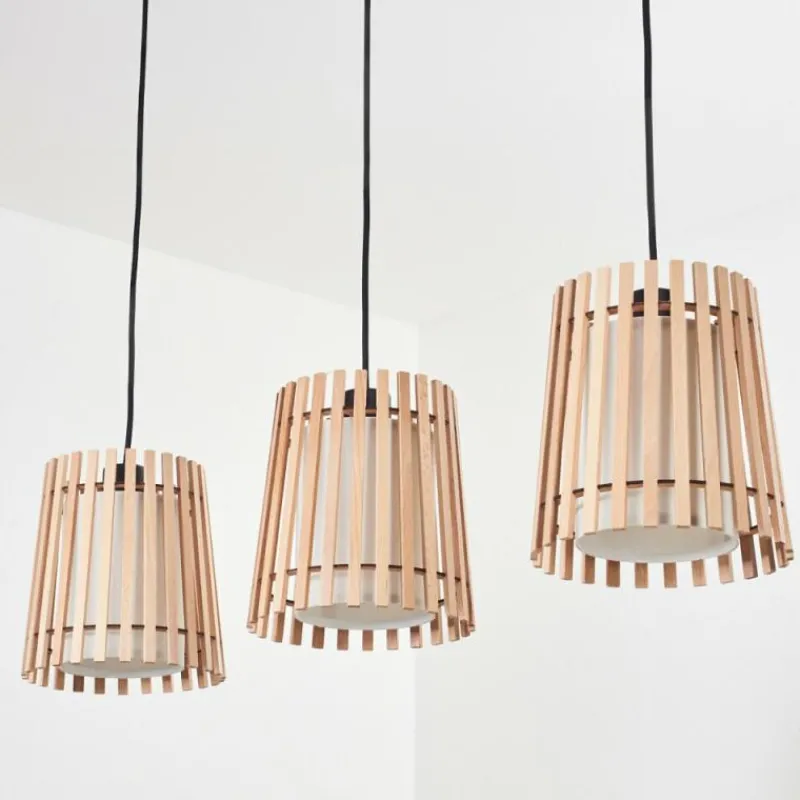 Lampes En Tissu-hofstein Suspension Napili Noir, 3 lumières