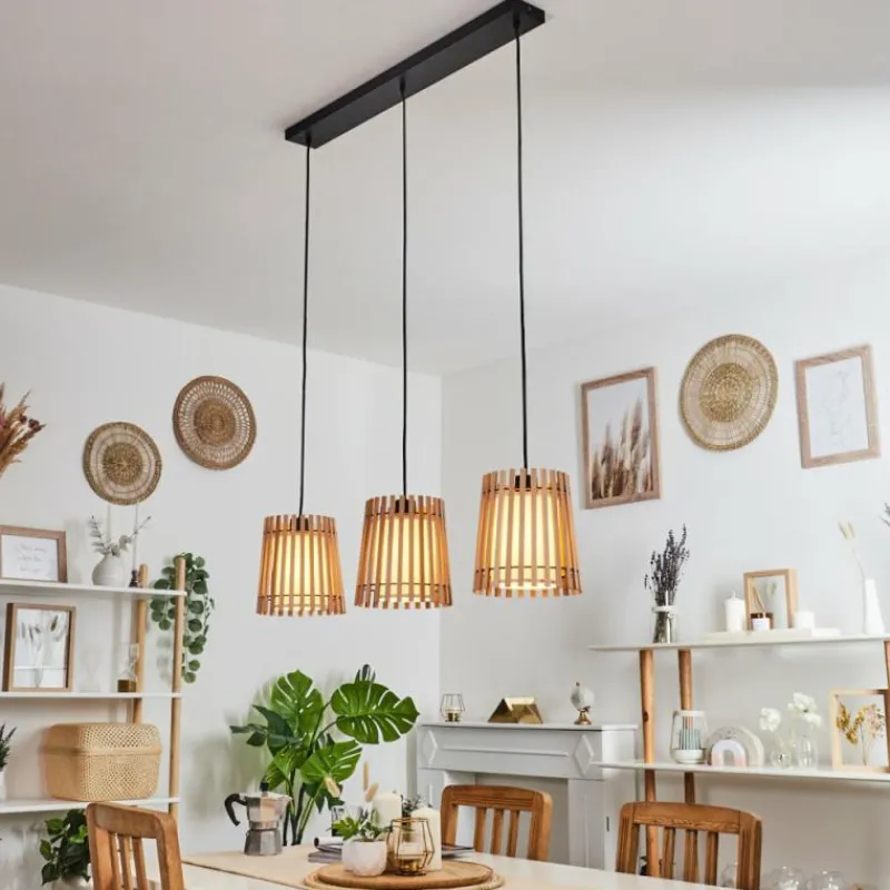 Lampes En Tissu-hofstein Suspension Napili Noir, 3 lumières