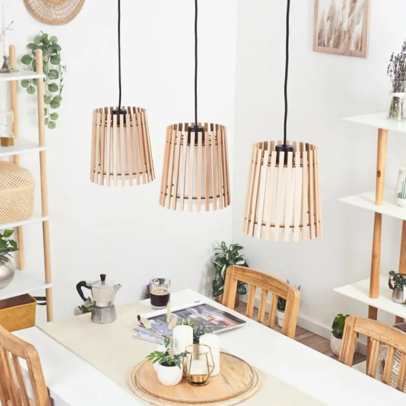 Lampes En Tissu-hofstein Suspension Napili Noir, 3 lumières