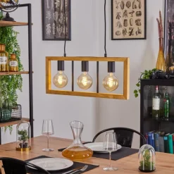 Lampes Vintages & Rétros-hofstein Suspension Nauleua Noir, 3 lumières