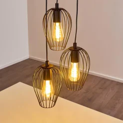 hofstein Suspension Negril Noir, 3 lumières