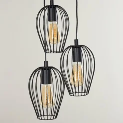 hofstein Suspension Negril Noir, 3 lumières
