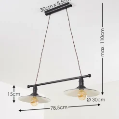 Luminaires Rustiques-hofstein Suspension Nibyn Beige, Brun foncé, 2 lumières