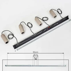 hofstein Suspension Nonume Noir, 4 lumières