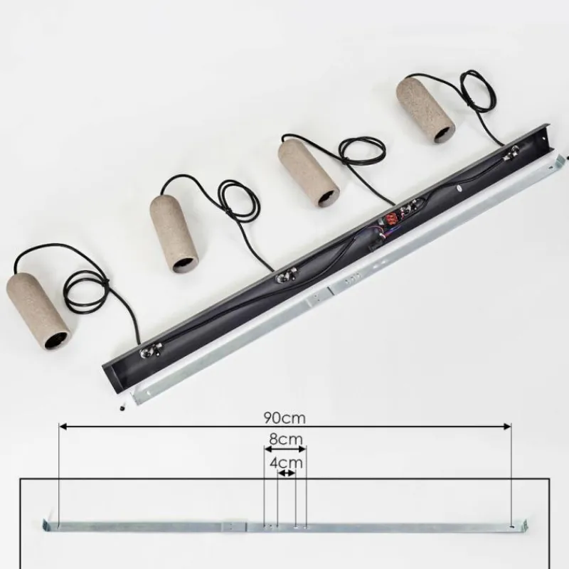 hofstein Suspension Nonume Noir, 4 lumières