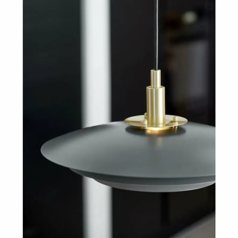 Luminaires Scandinaves-Luminaires Nordlux Suspension Nordlux BRETAGNE Gris, Laiton, 1 lumière