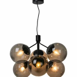 Suspension Verre Fumé-Luminaires Nordlux Suspension Nordlux IVONA Noir, 6 lumières