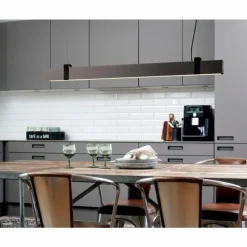 Luminaires Scandinaves-Luminaires Nordlux Suspension Nordlux LILT LED Chrome, Noir, 1 lumière