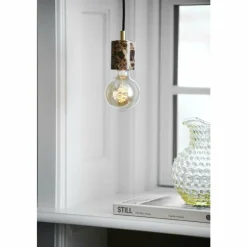 Luminaires Scandinaves-Luminaires Nordlux Suspension Nordlux SIV Aspect marbre, Noir, 1 lumière