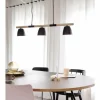 Lampes En Bois-Luminaires Nordlux Suspension Nordlux THEO Bois clair, Noir, 3 lumières
