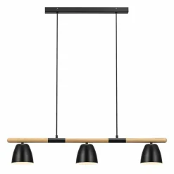 Lampes En Bois-Luminaires Nordlux Suspension Nordlux THEO Bois clair, Noir, 3 lumières