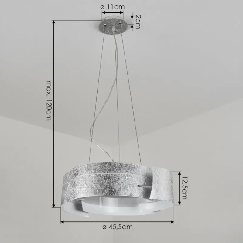 hofstein Suspension Novara Argenté, 3 lumières