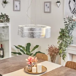 hofstein Suspension Novara Argenté, 3 lumières