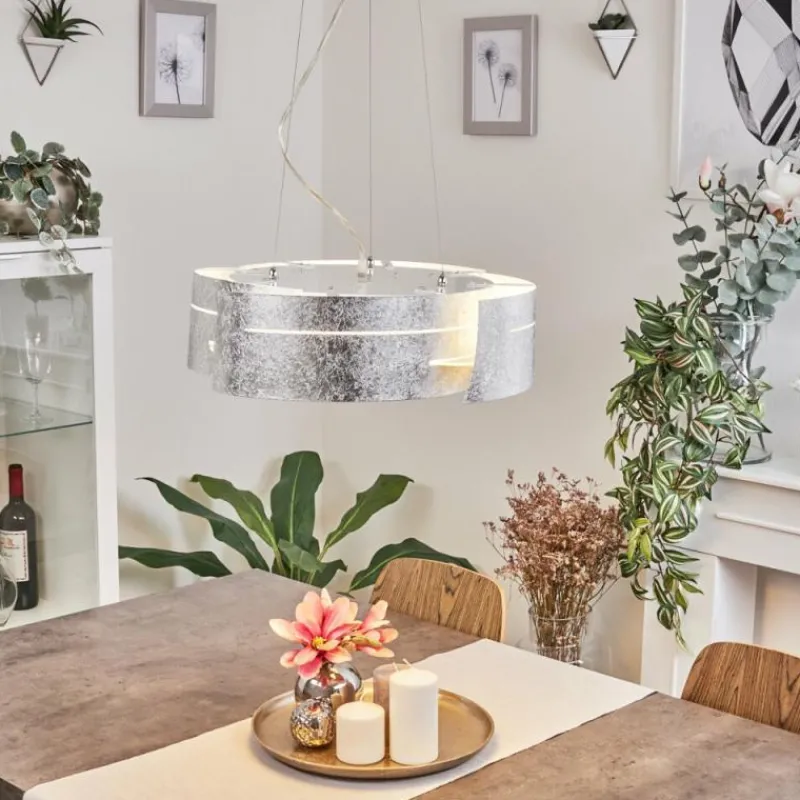 hofstein Suspension Novara Argenté, 3 lumières