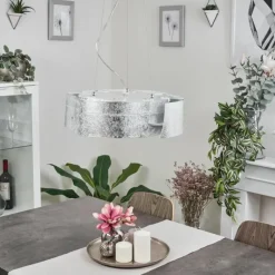 hofstein Suspension Novara Argenté, 3 lumières