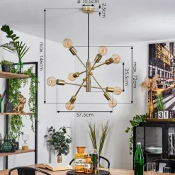 Lampes Vintages & Rétros-hofstein Suspension Novilleros Laiton, 8 lumières