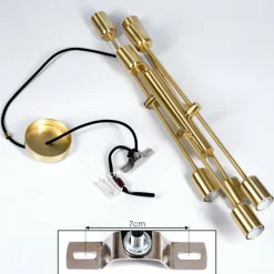 Lampes Vintages & Rétros-hofstein Suspension Novilleros Laiton, 8 lumières