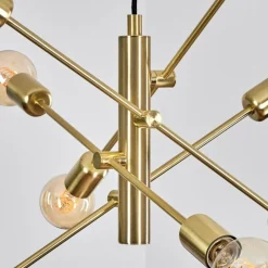 Lampes Vintages & Rétros-hofstein Suspension Novilleros Laiton, 8 lumières