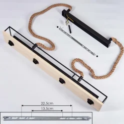 Style Boho-Chic-hofstein Suspension Nubani Écru, Noir, 4 lumières