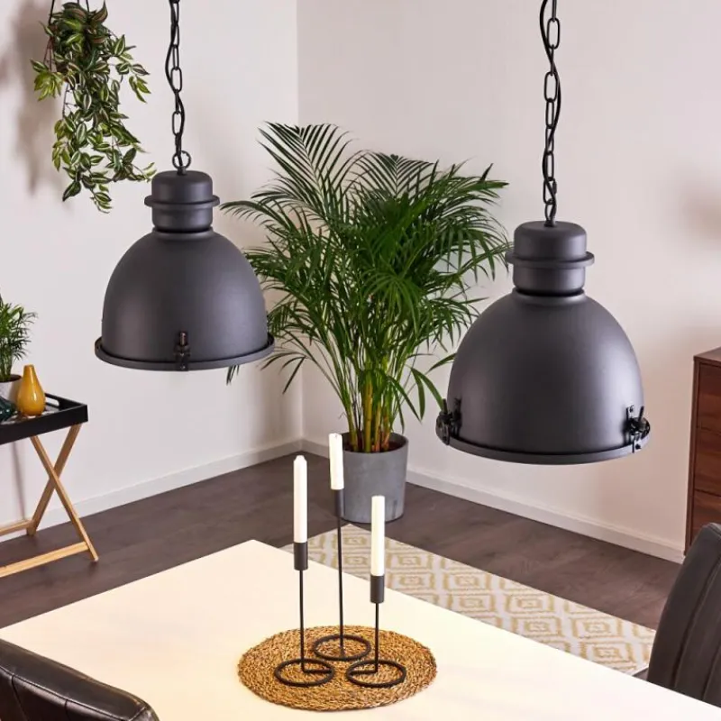 Lampes Industrielles-hofstein Suspension Ogho Noir, 2 lumières