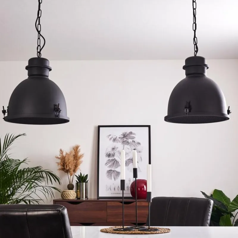 Lampes Industrielles-hofstein Suspension Ogho Noir, 2 lumières