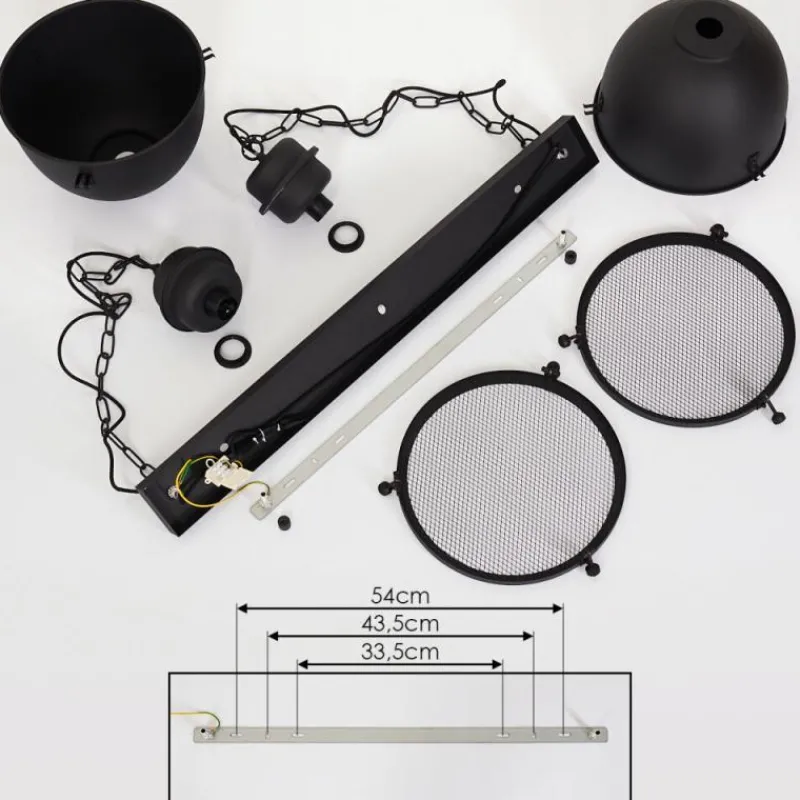 Lampes Industrielles-hofstein Suspension Ogho Noir, 2 lumières