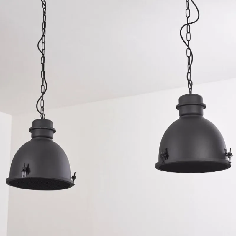 Lampes Industrielles-hofstein Suspension Ogho Noir, 2 lumières