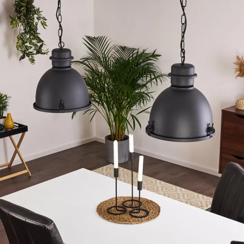 Lampes Industrielles-hofstein Suspension Ogho Noir, 2 lumières