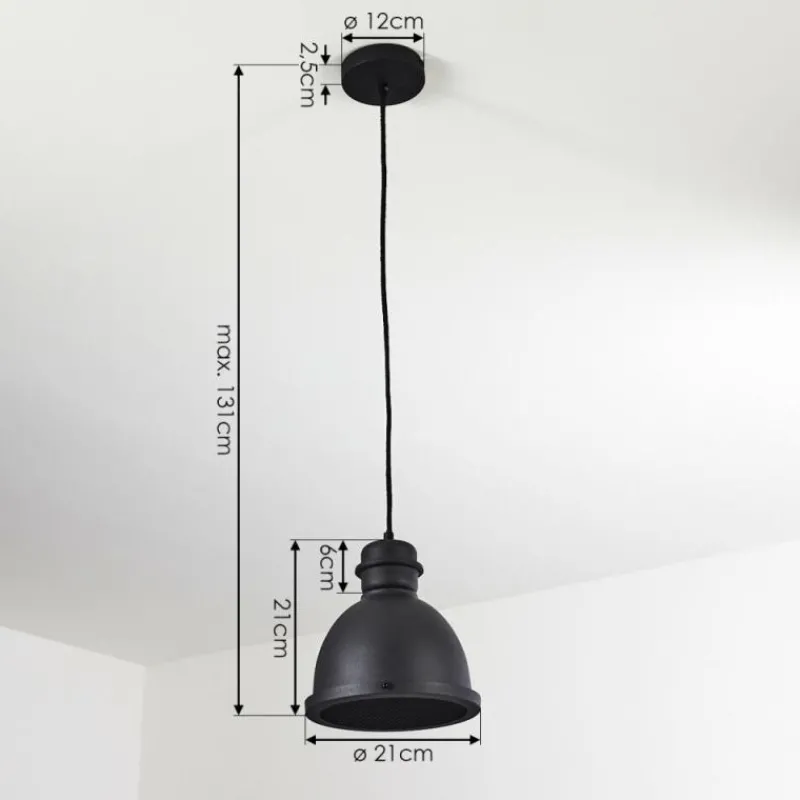 Lampes Industrielles-hofstein Suspension Ogho Noir, 1 lumière