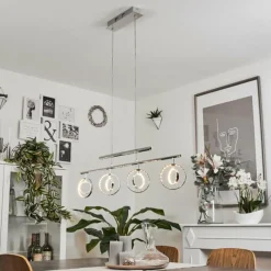 hofstein Suspension Ogoki LED Chrome, 4 lumières