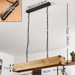 Lampes Vintages & Rétros-hofstein Suspension Olomouc Bois clair, Noir, 4 lumières