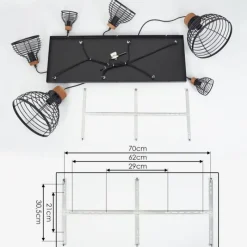 Lampes Vintages & Rétros-hofstein Suspension Omba Noir, 6 lumières