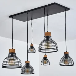 Lampes Vintages & Rétros-hofstein Suspension Omba Noir, 6 lumières